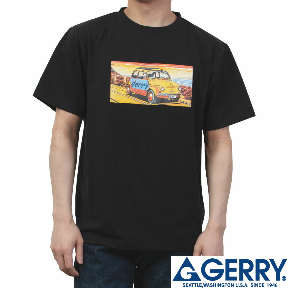 Rakuten - 【 GERRY 】ヴィンテージ風 クラシックカー クルーネック Tシャツ（ブラック）