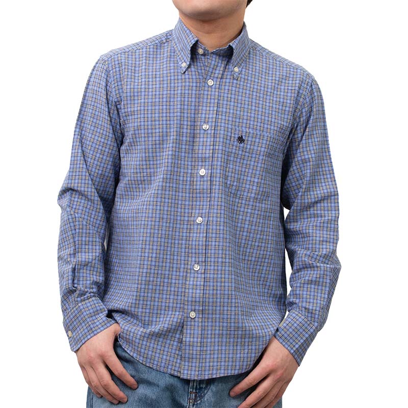 樂天商城 - POLO BCS ポロビシーエス 長袖 カジュアルシャツ コットンリネンチェック ボタンダウン メンズ メンズファッション 春夏 ST26FA