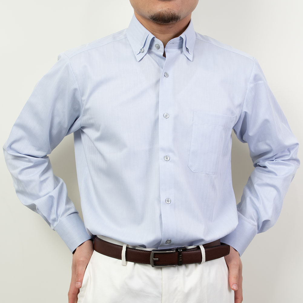 樂天商城 - 形態安定 メンズ 長袖 シャツ ボタンダウン レギュラーフィット サックス DF2604
