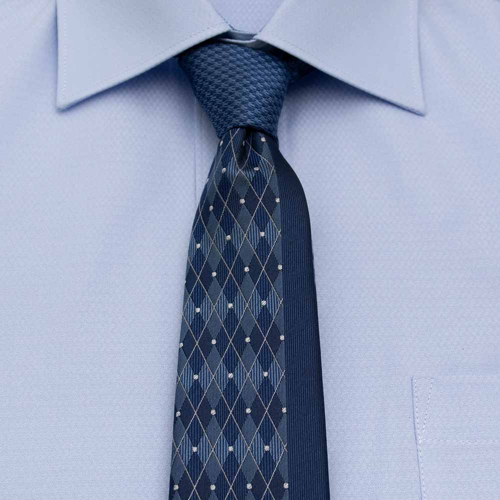 ネクタイ シルク100% 7センチ アーガイルチェック ネイビー 紺 プレゼント 成人式 パーティー SH2512SS 20par