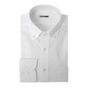 長袖 形態安定 メンズ ワイシャツ カッターシャツ ビジネスシャツ ボタンダウン 白 ホワイト ドビー 2403ft 24FA