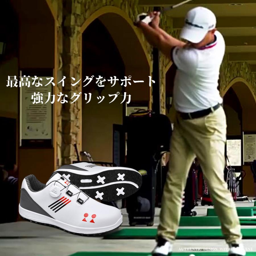 ゴルフシューズ メンズ レディース スニーカー 防水 耐久 大きいサイズ ダイヤル式 幅広い スパイクレス 軽量 動きやすい 練習場 白 安い おすすめ おしゃれ