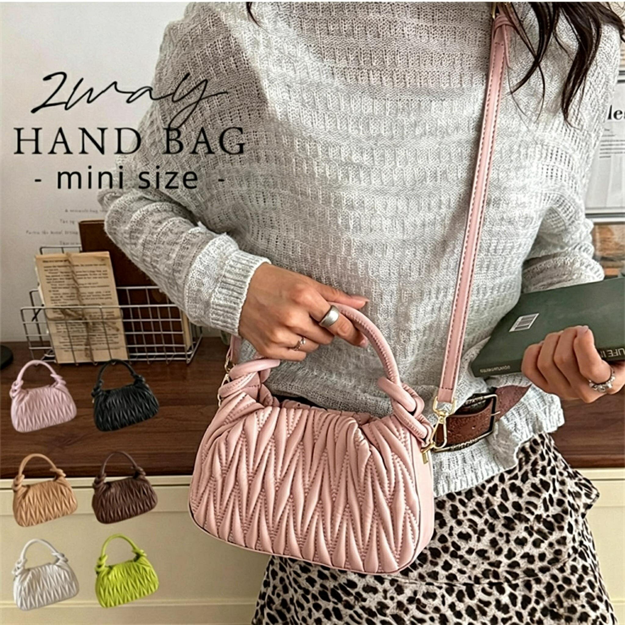 Rakuten - 【48H限定200円クーポン】ハンドバッグ 小さめ レディース 2way ショルダーバッグ 斜めがけ ミニバッグ 肩掛け 夏バッグ 手提げ ショルダー バッグ カバン ミニ 大容量 大人可愛い おしゃれ コンパクト 合皮 小さい 持ちやすい