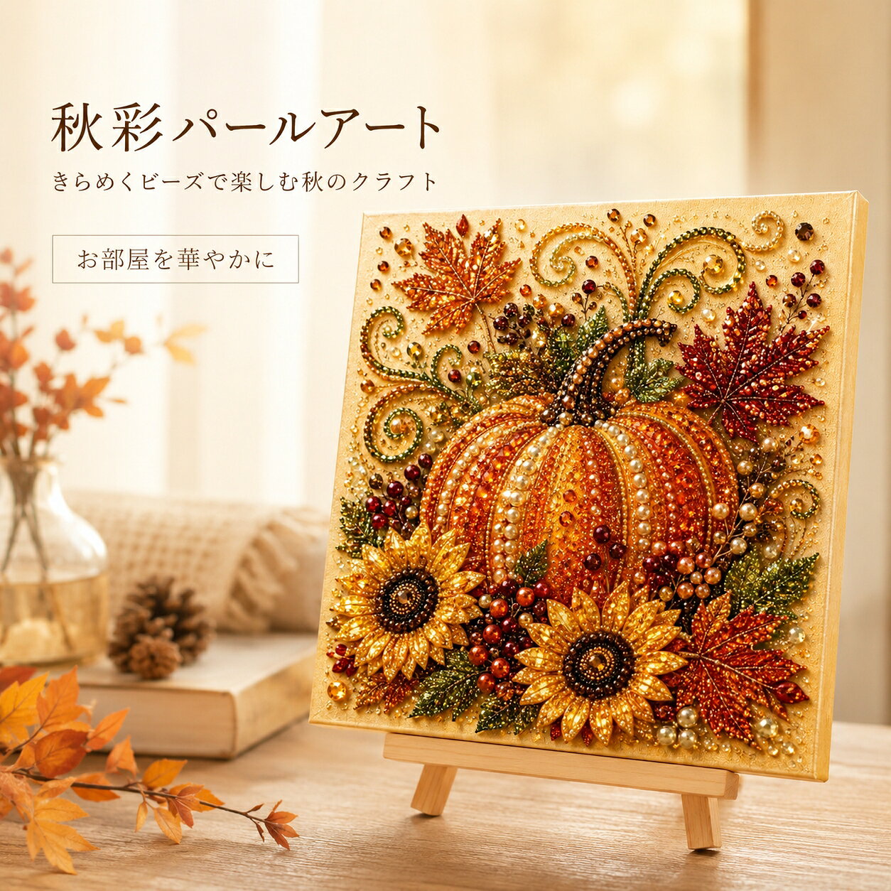 【48H限定200円クーポン】送料無料 刺繍キット ハロウィン パールアート ダイヤモ...
