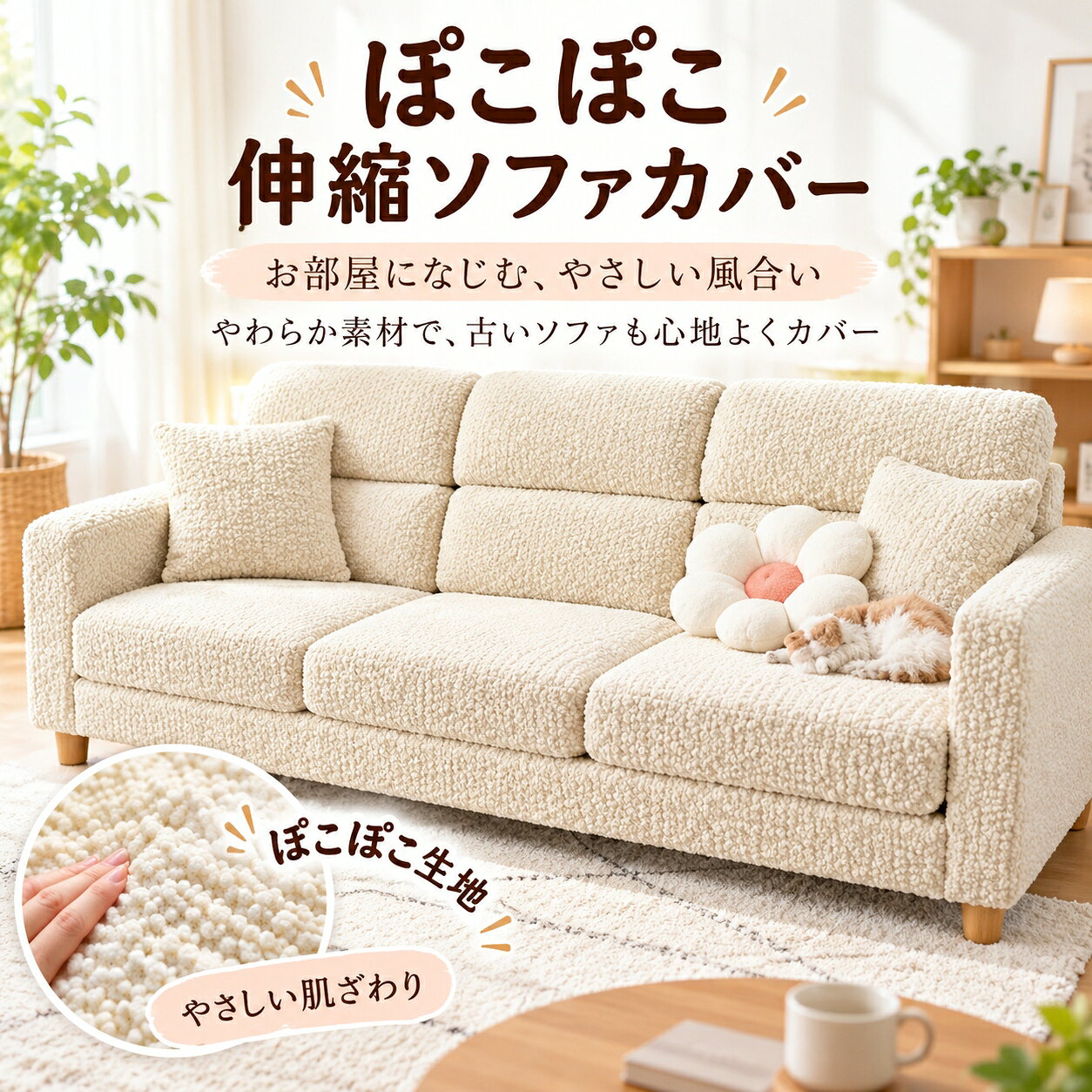 楽天市場】ぽこぽこソファーカバーの通販