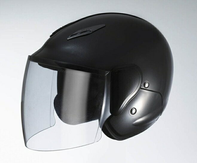 UVカットシールド&エアーダクト セミジェット ヘルメット ブラック フリーサイズ 125cc以下用 安心のSG規格適合
