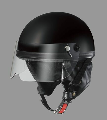 シールド付き ハーフヘルメット BIZ ブラック フリーサイズ 125cc以下用　安心のSG規格適合品