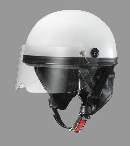 シールド付き ハーフヘルメット BIZ ホワイト フリーサイズ 125cc以下用　安心のSG規格適合品