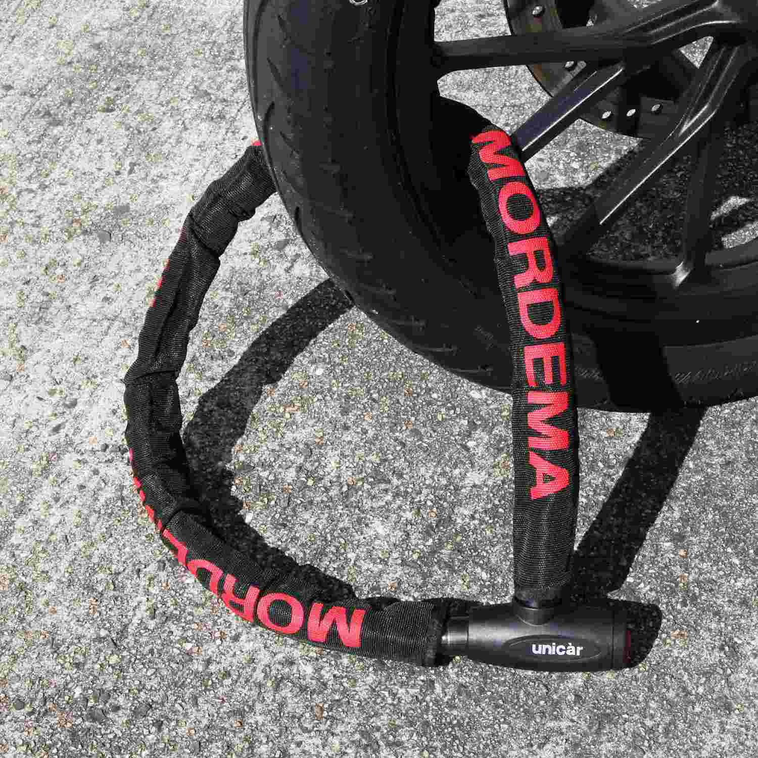 極太リンクロック 22mm×1000mm 【イエロー／ネイビー】 鍵穴カバー・スペアキー3本付き！/セキュリティロック 鍵 カギ ワイヤーロック 2