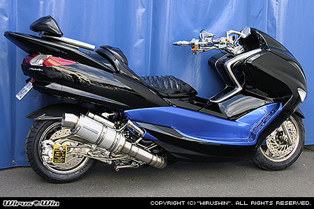 WirusWin マジェスティ250 (4D9)用 プレミアムマフラー シルバーカーボン /ウイルズウィン
