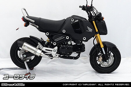 51 cc 〜125 cc  - WirusWin グロム (MSX125) 2021年3月〜(3型) スリップオンマフラー ユーロタイプ ステンレス仕様 / ウイルズウィン