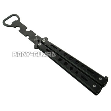 バタフライ型栓抜き ブラック バタフライ バタフライ型 栓抜き バタフライナイフタイプ 便利用品|おもしろ雑貨 おもしろグッズ バタフライナイフ形 誕生日プレゼント ギフト ステンレス製 男性 面白い ナイフ型 キャンプ アウトドア 携帯 コンパクト 便利ツール