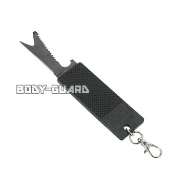 マルチツール のこぎり付き BLF ブラック キーホルダー アウトドアグッズ サバイバルグッズ 小型 工具 便利ツール 多機能 おもしろグッズ キャンプ レジャー のこぎり カッターナイフ 缶切り 栓抜き ボトルオープナー マイナスドライバー 2cm定規 6角レンチ コンパクト