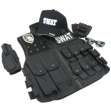 【ハロウィンSWATコスプレ】5点セット 2021 SWATベスト SWATキャップ グローブ サングラス ホルスター ワッペン 鷲 鷹 スワット コスプレアイテム 女性 男性 帽子 女 警察 警官 特殊部隊 イベント 舞台 演劇 レディース 衣装