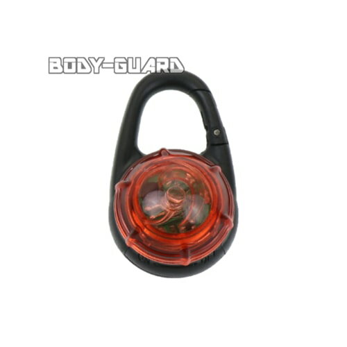 ペットにも使えるLEDライトカラビナタイプ 電池式 オレンジ キーホルダー カラビナ LED 犬 猫 ペット ..