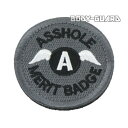 ASSHOLE MERIT BADGE 円形ワッペン ブラック×グレー マジックテープ式 サバゲー サバイバルゲーム 簡単 取り外し コスプレ ファッションアイ...