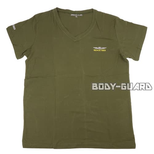 VネックTシャツ RED OCTOBER カーキ XL メンズ レディース ファッション スポーツ 運動 サバイバルゲーム サバゲー カジュアル 普段着 部屋着...