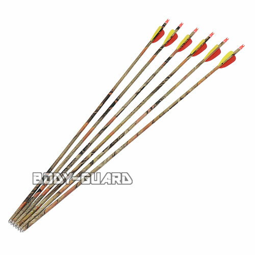 アーチェリー用 アルミ矢 29インチ カモフラージュ 6本 セット アロー ストック 予備 消耗品 スペア 練習用 補充用 アーチェリー 矢 グラスファイバー ...