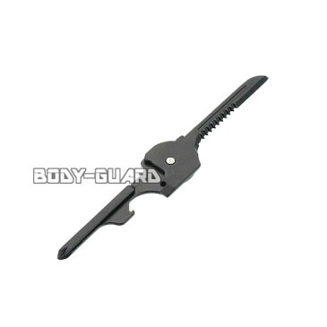 キータイプマルチツール ブラック キーホルダー アウトドアグッズ サバイバルグッズ 小型 工具 便利ツール 多機能 おもしろグッズ 鍵型 キャンプ 災害時 緊急時 プラスドライバー マイナスドライバー 栓抜き ボトルオープナー レターオープナー ロープカッター