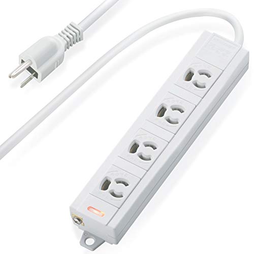 エレコム 電源タップ マグネット付 抜け止めコンセント 壁取付用固定フック付 3P-2P変換アダプタ付 4個..