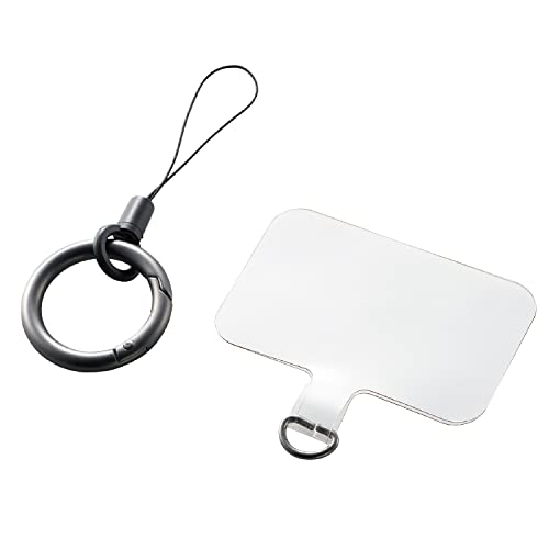 エレコム スマホバンド スマホベルト 外付けストラップホール 挟み込みシート フィンガーリング付き カ..