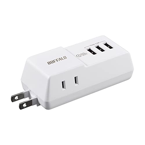 バッファロー 電源 タップ USBポート付き(USB x3 コンセント x2) 直挿し 【 iPhone 16 / 16 Pro 対応】 送料無料