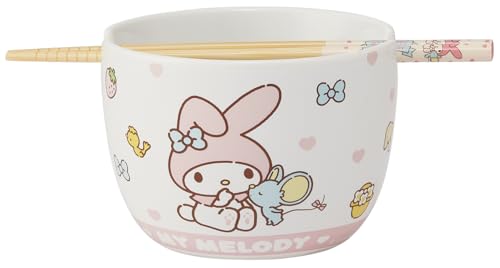 スケーター(Skater) 陶器製 ボウル 竹製 箸 セット 600ml 21cm サンリオ マイメロディ お友だち 女の子 CHBWH 送料無料