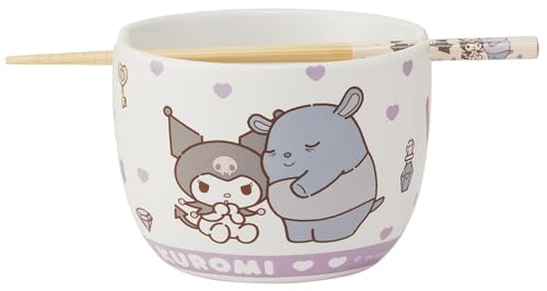 スケーター(Skater) 陶器製 ボウル 竹製 箸 セット 600ml 21cm サンリオ クロミ お友だち 女の子 CHBWH1-A 送料無料