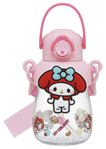 スケーター(Skater) ラバーマスコット付 ストロー ボトル 水筒 650ml ワンプッシュオープン ロック機能付 持ち手付 ショル 送料無料