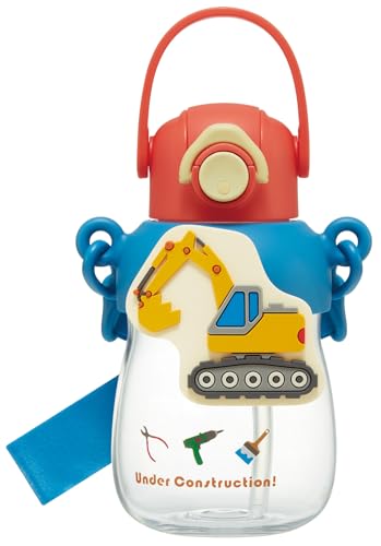 スケーター(Skater) ラバーマスコット付 ストロー ボトル 水筒 650ml ワンプッシュオープン ロック機能..