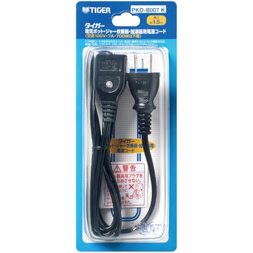 タイガー ジャー炊飯器 電気ポット 加湿器用 電源コード ブラック PKD-B007K Tiger 送料無料