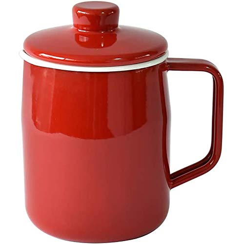 富士ホーロー ホーロー オイルポット 活性炭 カートリッジ付き 0.8L レッド Filto+ OPF-0.8L R 送料無料