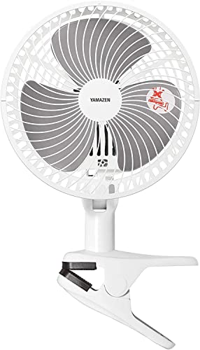 [山善] 扇風機 18cm クリップ式 卓上 小型 左右首振り タイマー機能付き 風量2段階調節 スライドスイッチ ホワイト×ブラック 送料無料