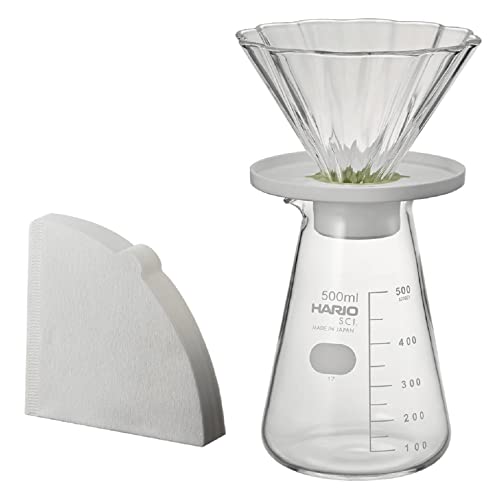 HARIO(ハリオ) 茶茶ドリッパー・ブーケ サーバーセット 1~4杯用 ホワイト CDB-3012-W 送料無料