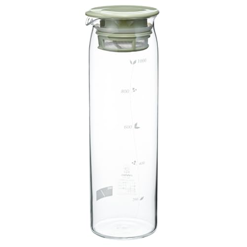 HARIO(ハリオ)水出し茶ポット 実用容量1000ml スモーキーグリーン 耐熱ガラス製 熱湯・食洗器OK 冷水筒 日本製 MD-10 送料無料
