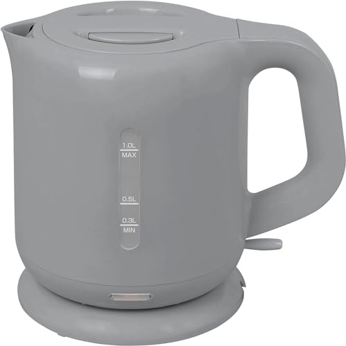グレー/1 L/DKE-100(H)・Color:グレーSize:1 L・パッケージ個数:1・【1200Wハイパワー】1200Wのハイパワーで満水時でも約5分半でお湯が沸かせ、コーヒーや紅茶など、飲みたいと思ったときにすぐお湯を沸かしてくれます。容量も1Lと大容量なので、家族みんなでのティータイムなどにも役立ちます。※沸騰時間は目安で、条件（室温・水温等）によって異なります。・【ワンタッチの簡単操作】取っ手下にある電源スイッチを下げるだけのシンプル操作なので、どんな年代の方でも簡単にお使いいただけます。・【うれしい安全機能】沸騰時やカラ炊きを検知すると、自動で電源がオフになる安全機能付きで、｢ながら作業｣でも心配ありません。・【ひと目で水量が分かる小窓付き】本体正面に目盛りが書いてある小窓付き。外側からでもひと目で水の量が確認できます。・【商品仕様】?本体サイズ:幅21.5×奥行15×高さ18.5cm ?本体重量:約830g ?容量:1.0L ?電源:AC100V 50/60Hz ?消費電力:1200W ?電源コードの長さ:約1.0m ?期間:お買い上げ●飲みたいときにワンタッチレバーですぐにお湯が沸く。 ●レバー式のスイッチでだれでも簡単操作。 ●沸騰したら自動で電源がオフになる安全機能。 ●フタは完全に取り外せて給水も簡単、中身も見えて安心。 ●フタ、フィルターは取り外し可能でお手入れもらくらく。 ●ベーシックな見た目とシンプルな機能性。