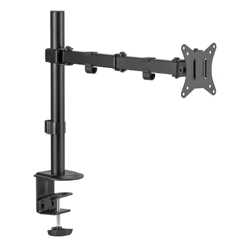 ブラック/-/ARM120N-BK・パッケージ個数:1・●対応規格：VESA規格：100mm/75mm●対応モニター：17〜32インチ●耐荷重（モニター質量）：9kg・●可動範囲：モニター傾斜 上45°/下45°、関節軸回転 左90°/右90° ブラケット回転360°●質量：約2.6kg●取り付け可能天板：【クランプ式】幅105mm以上、奥行105mm以上、厚さ10〜85mm 【グロメット式】幅105mm以上、奥行105mm以上、厚さ10〜40mm●外形寸法：約W116×D484×H590mm●主な材質：スチール、EVA、プラスチック●セット内容：本体、組み立て用ネジ類一式×5個、組み立て用六角レンチ×2本、モニター取り付け用ネジ類一式×8個、ワッシャー4個、取扱説明書（書付）●・【ご使用上の注意】：本製品は組み立て式です。お客様ご自身での組み立てになります。組み立て作業は、安定した平らな場所でおこなってください。本製品にモニターは付属しておりません。直接日光の当たる場所や、高温・多湿の場所での使用または保管はしないでください。商品の見直しなどのため、仕様・価格・デ17〜32インチのモニターサイズに対応したモニターアームです。モニターアームを使用することで、限られた広さのデスクを有効活用し、作業スペースを広く確保することができます。モニター画面の向きや位置を上下左右に細かく調整でき、最適な作業環境をつくることが可能です。