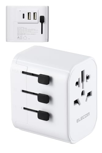 2)USB-A×2/C×1ホワイト/-/ECT-32-15A2CWH・PatternName:1)変換プラグ単品Style:2)USB-A×2/C×1・パッケージ個数:1・日本のACプラグを海外の形状に変換できる、USBポート搭載マルチ変換アダプターです。・世界の主要国で利用できる4タイプ対応です。スライドで使用したい国のプラグを出し入れでき、使わないときはコンパクトに持ち運べます。・主要対応国:Aタイプ(アメリカ、カナダ、台湾など)、BFタイプ(イギリス、香港、シンガポールなど)、Oタイプ(オーストラリア、中国、ニュージーランドなど)、SEタイプ(韓国、ドイツ、フランスなど) ※2024年9月現在、当社調べ・AC差込口の他、USB-Aポート×2、USB Type-C(TM)ポート×1を搭載。スマートフォン・スマートウォッチなども同時に充電可能です。・万が一の発熱に備えて、難燃性の樹脂を使用しています。【仕様】 ■使用目的・用途：A、BF、O、Cタイプのプラグを3ピン仕様のA、BF、O、SEタイプのプラグに変換できます。 ■本体差込口形状：Aタイプ、BFタイプ、Oタイプ、Cタイプ(いずれも3ピン対応) ■本体差込口個数：1個口(種類別による同時使用不可) ■プラグ仕様：Aタイプ、BFタイプ、Oタイプ、SEタイプ(いずれも3ピン仕様) ■コード長：× ■AC側定格：Aタイプ:10A 125V 合計1250W まで、BFタイプ・Oタイプ・Cタイプ:10A 250V 合計2300Wまで ■USB側定格入力：AC100V-250V 50/60Hz ■USB側定格出力：1ポート使用時:[USB-Aポート] 12W(5V/2.4A)、[USB Type-Cポート] 15W(5V/3.0A) ■USB側定格出力：2ポート使用時:[USB-Aポート + USB-Aポート] 合計15W(5V/3.0A) 各ポート12W(5V/2.4A) ■USB側定格出力：2ポート使用時:[USB-Aポート + USB Type-Cポート] 合計15W(5V/3.0A) 12W(5V/2.4A) + 15W(5V/3.0A) ■USB側定格出力：3ポート使用時:[USB-Aポート + USB-Aポート + USB Type-Cポート] 合計15W(5V/3.0A) 12W(5V/2.4A) + 12W(5V/2.4A) + 15W(5V/3.0A) ■極性対応：○ ■スイッチ：× ■雷ガード：× ■ほこりシャッター：○(アース端子除く) ■絶縁キャップ付きプラグ：× ■差込口キャップ付属：× ■通電表示ランプ：× ■二重被ふく：× ■抜け止め機能：× ■スイングプラグ：× ■マグネット：× ■吊り穴：× ■ノイズフィルター：× ■モジュラジャック付：× ■カラー：ホワイト ■材質：ポリカーボネート樹脂 ■外形寸法：幅約75mm×奥行約61mm×高さ約63mm ※プラグ収納時 ■質量：約210g ■付属品：取扱説明書 ■環境配慮事項：THINK ECOLOGY対応製品 ■使用可能地域：アメリカ、台湾、カナダ、イギリス、香港、シンガポール、マレーシア、インド、オーストラリア、ニュージーランド、中国、フィジー、韓国、ドイツ、フランス、スペイン、日本など ■法規：◇PSE(特定電気用品) ■期間：1年間 ■その他：※本製品はCタイプのコンセントには挿し込むことができません。 ■その他：※本製品の差込口にはSEタイプのプラグは挿し込むことができません。 ■その他：※本製品はAC差込口の変圧はできません。海外の電圧に対応していない電気製品を使用する場合は別途変圧器が必要です。 ■その他：※本製品はPSE(電気用品安全法)に適合した製品であり、日本国内でも使用できますが、3ピンプラグを利用できる環境である必要があります。 【説明】 ■日本のACプラグを海外の形状に変換できる、USBポート搭載マルチ変換アダプターです。 ■世界の主要国で利用できる4タイプ対応です。スライドで使用したい国のプラグを出し入れでき、使わないときはコンパクトに持ち運べます。 ■主要対応国:Aタイプ(アメリカ、カナダ、台湾など)、BFタイプ(イギリス、香港、シンガポールなど)、Oタイプ(オーストラリア、中国、ニュージーランドなど)、SEタイプ(韓国、ドイツ、フランスなど) ※2024年9月現在、当社調べ ■AC差込口の他、USB-Aポート×2、USB Type-Cポート×1を搭載。スマートフォン・スマートウォッチなども同時に充電可能です。 ■万が一の発熱に備えて、難燃性の樹脂を使用しています。 ■本製品は日本の電気用品安全法(PSE)に適合した製品であり、日本国内でも使用できます。使用する場合は、3ピンプラグが挿し込めるコンセント、電源タップ、または2ピンへの変換アダプターをご用意ください。 ※本製品はCタイプのコンセントに挿し込むことはできません。 ※本製品の差込口にSEタイプのプラグを挿し込むことはできません。 ※本製品はAC差込口の電圧変換はできません。海外の電圧に対応していない電気製品を使用する場合は、別途変圧器をご用意ください。 ※国や地域によってコンセント形状が異なります。購入前にご確認ください。 ■自社環境認定基準を1つ以上満たし、『THINK ECOLOGY』マークを表示した製品です。 ■環境保全に取り組み、製品の包装容器におけるプラスチック重量を、社内基準製品より20%以上削減した製品です。 ■環境保全に取り組み、製品の包装容器が紙・ダンボール・ポリ袋のみで構成されている製品です。 【商品に関するお問い合わせ】 エレコム総合インフォメーションセンター TEL. 0570-084-465 FAX. 0570-050-012 受付時間 / 10：00〜19：00　年中無休 チャットサポートも可能です。詳細は 8056.jpをご確認ください。