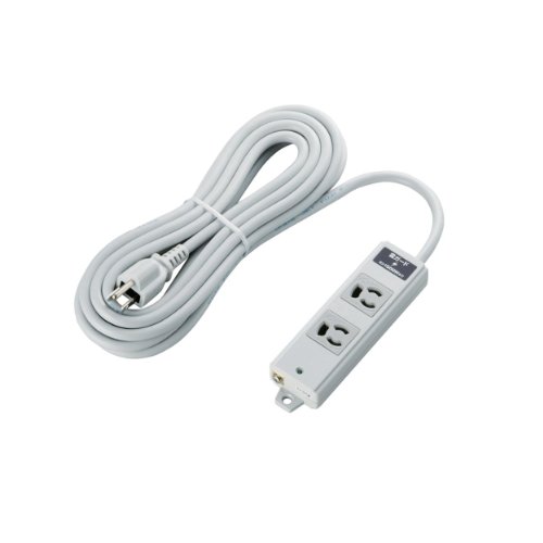 エレコム 電源タップ 雷ガード 抜け止めコンセント 2個口 3Pプラグ マグネット付き 5m グレー T-WRMK3250LG/RS 送料無料
