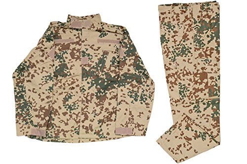 【送料無料】ドイツ軍タイプ ベルクロ付 迷彩服 トロピカル (砂漠) フレクター迷彩 レプリカ BDU 迷彩服 戦闘服 ジャケット&パンツ 上下セット