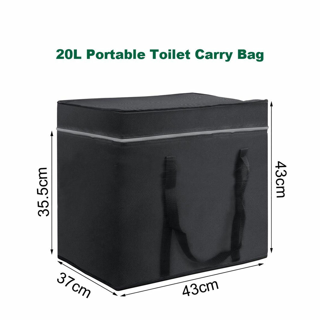簡易ポータブルトイレ用 ポータブルトイレ用 キャリーバッグ 保管バッグ 介護 災害時 キャンプに 黒色 (20L用)