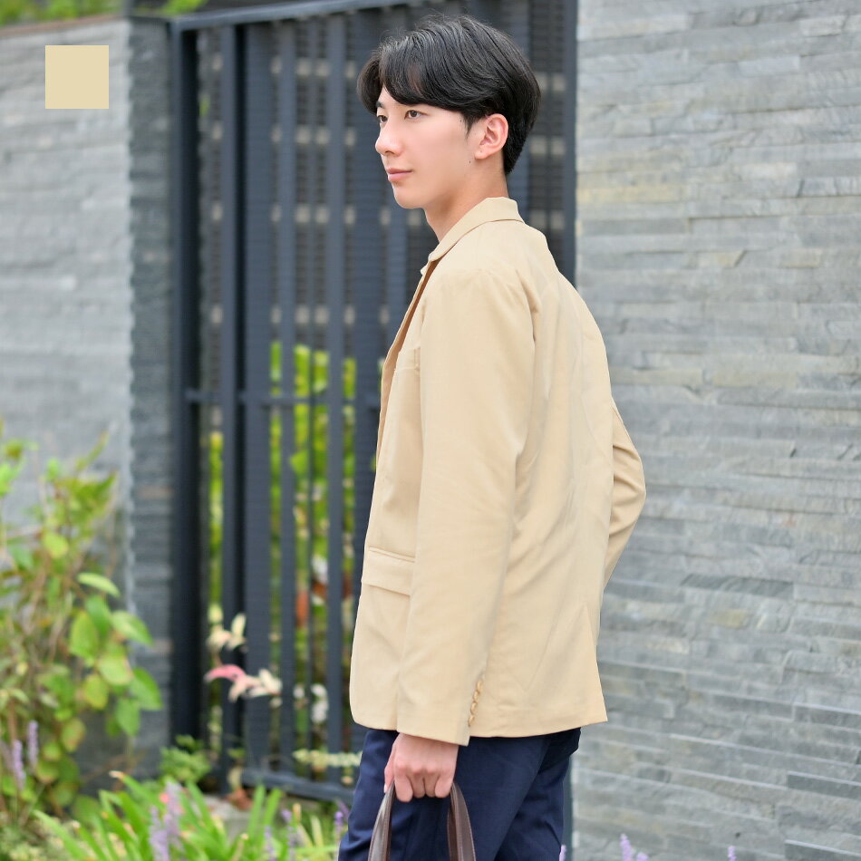 【 8,690円→1,100円◆スーパーSALE 】テーラードジャケット TRストレッチジャケット メンズ 春秋冬 ビジネス カジュアル ブレザー 総裏地 両内ポケット M L XL LL 2L XXL 3L XXXL 4L XXXXL 5L ベージュ ウィンドウペン ストライプ