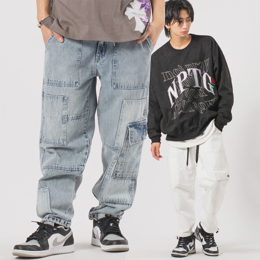 パッチワークベイカーカーゴパンツ メンズ ワイドパンツ ミリタリー オーバーサイズ ストリート系 韓国ファッション 韓国系 RE730 セブンサーティー