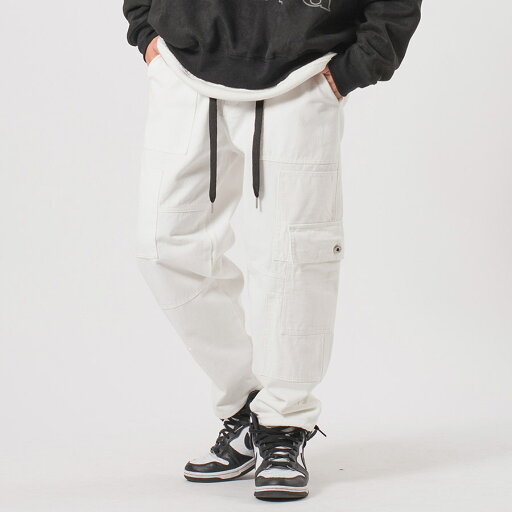 パッチワークベイカーカーゴパンツ メンズ ワイドパンツ ミリタリー オーバーサイズ ストリート系 韓国ファッション 韓国系 RE730 セブンサーティー