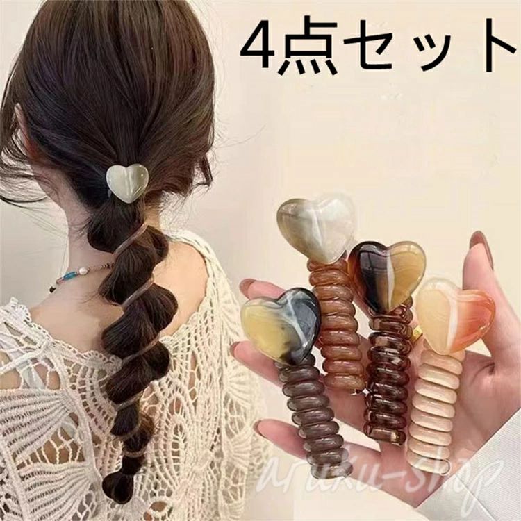 大人 4点セット 女の子 ヘアポニー4本セット ポニーフック タイトポニー 髪飾り ヘアアクセサリー かわ..