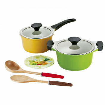通販 送料無料 サンクス IH対応セラミックコート鍋 2点セット SUN2180S5 おもしろ お洒落な おしゃかわ 雑貨