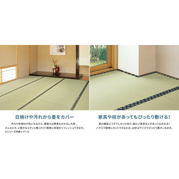 プレゼント オススメ 父 母 日用品 フリーカット裏付き い草カーペット みすず 本間6帖 約286×382cm 158005060 送料無料 お返し 贈答品 [2]