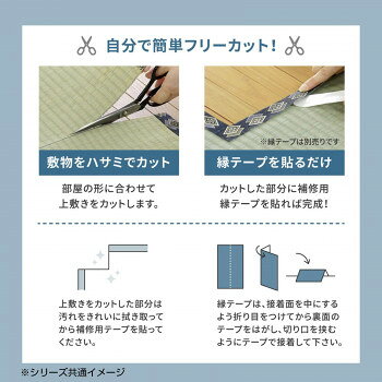 プレゼント オススメ 父 母 日用品 フリーカット裏付き い草カーペット みすず 本間6帖 約286×382cm 158005060 送料無料 お返し 贈答品 [3]