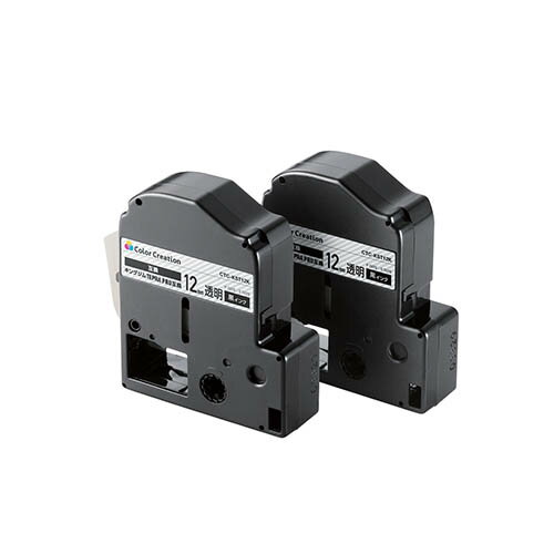 アイデア 便利 グッズ エレコム テプラPRO用互換テープ/透明/黒文字/8m/12mm幅/2個パック CTC-KST12K-2P お得 な全国一律 送料無料