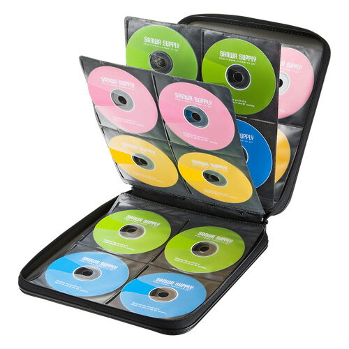 【5個セット】 サンワサプライ DVD・CDセミハードケース(160枚収納・ブラック) FCD-WL160BKX5 人気 商品 送料無料
